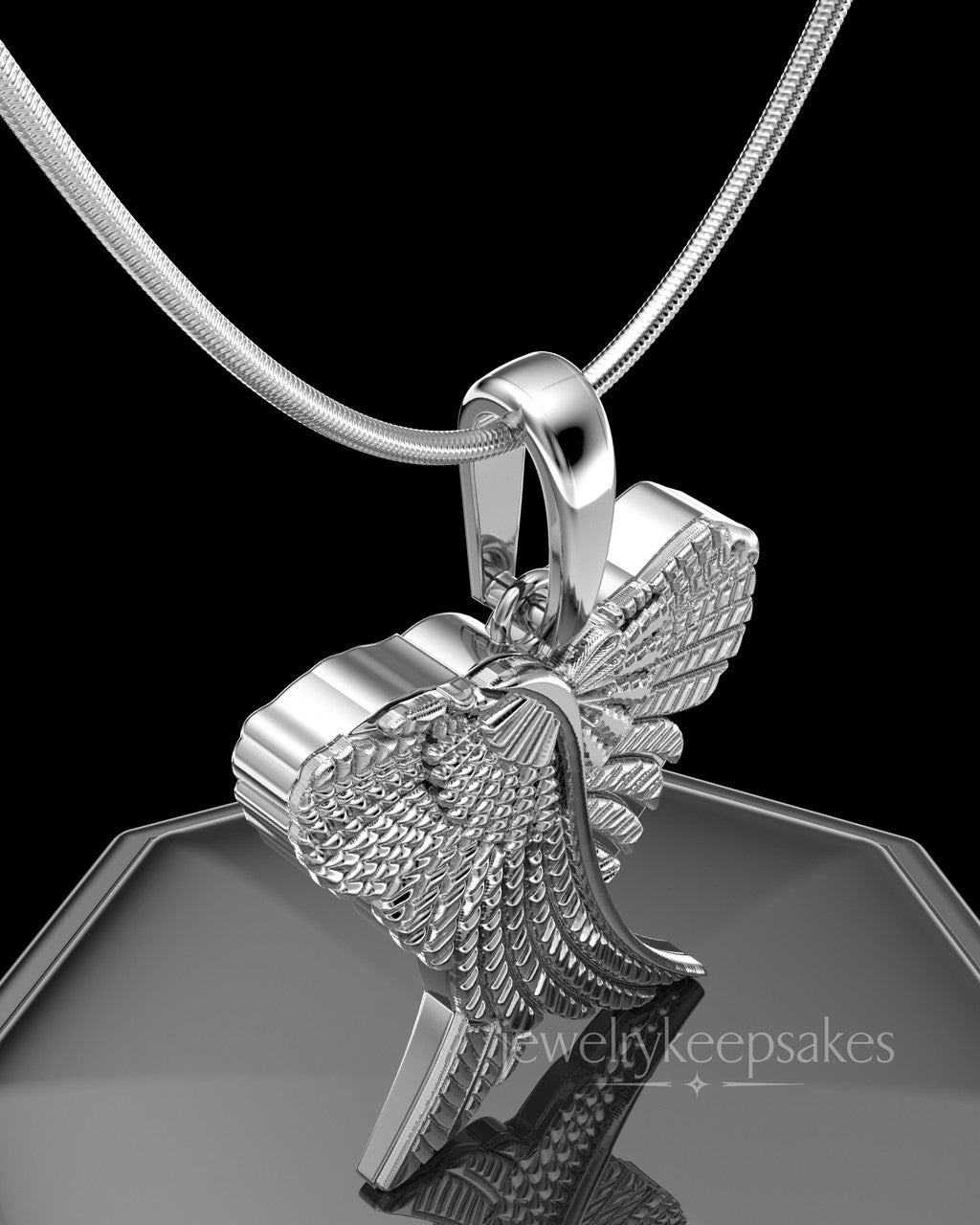 Solid 14K White Gold Virtuous Permanently Sealed Waterproof Jewelry Urn