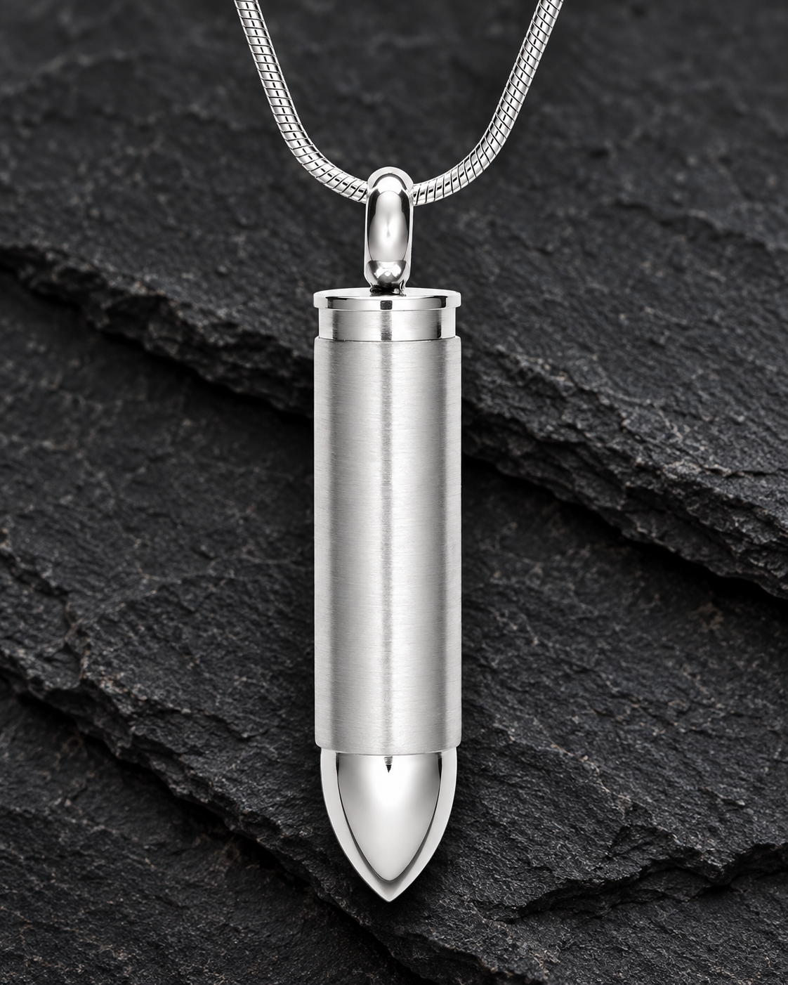 Silver Bulleted Stainless Cremation Pendant