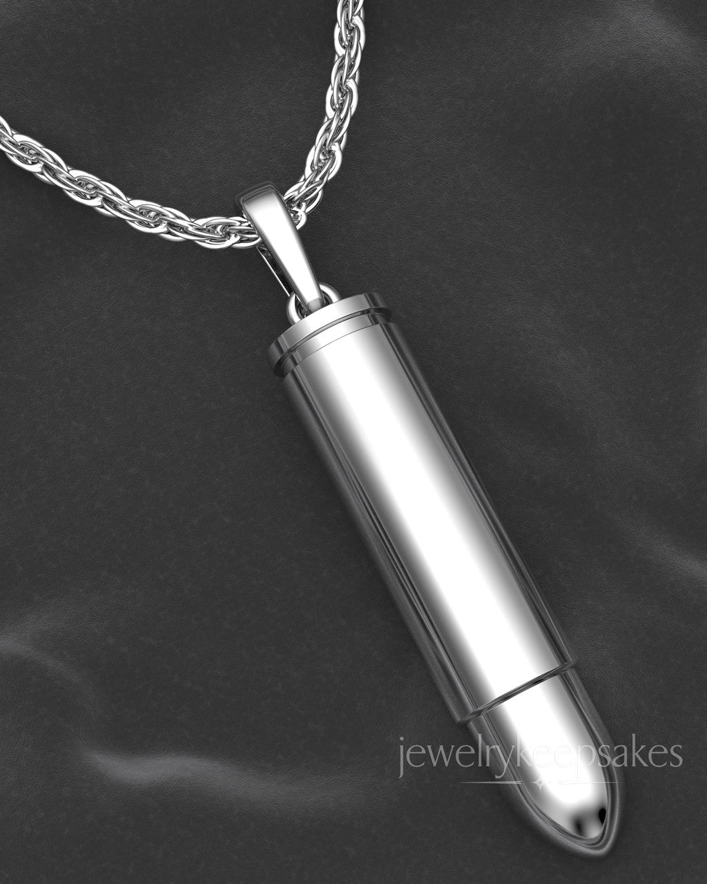Sterling Silver Bullet Permanently Sealed Waterproof Cremation Pendant