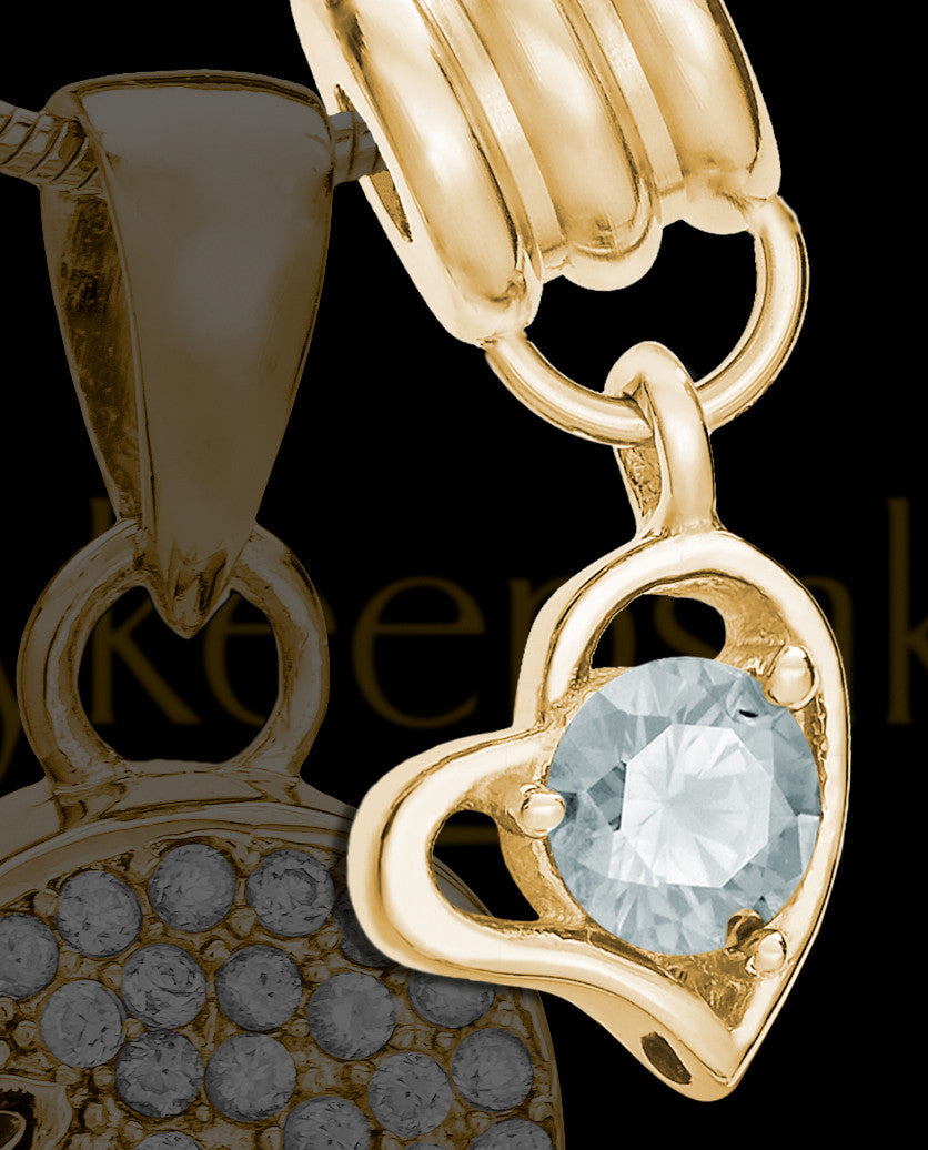 Add an April Gold Birthstone Heart