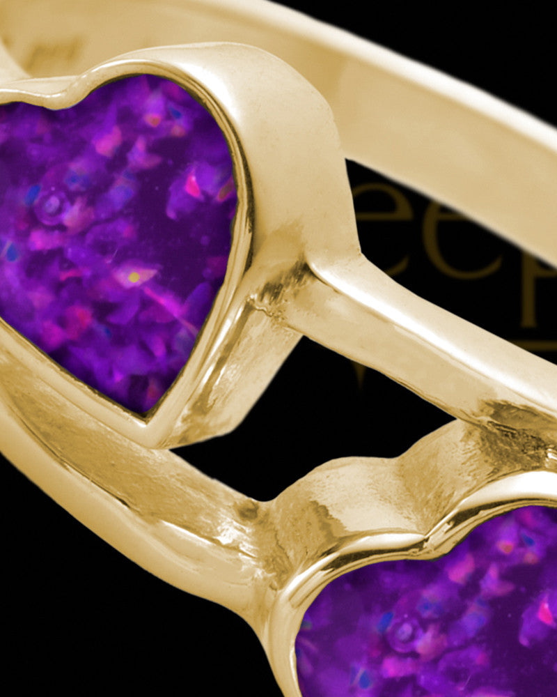 Solid 14K Gold Ladies Finchley Orchid Pearl Opal Ash Ring