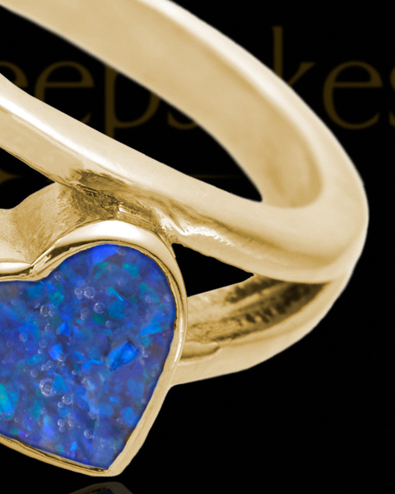 Solid 14K Gold Ladies Finchley Ocean Tide Opal Ash Ring