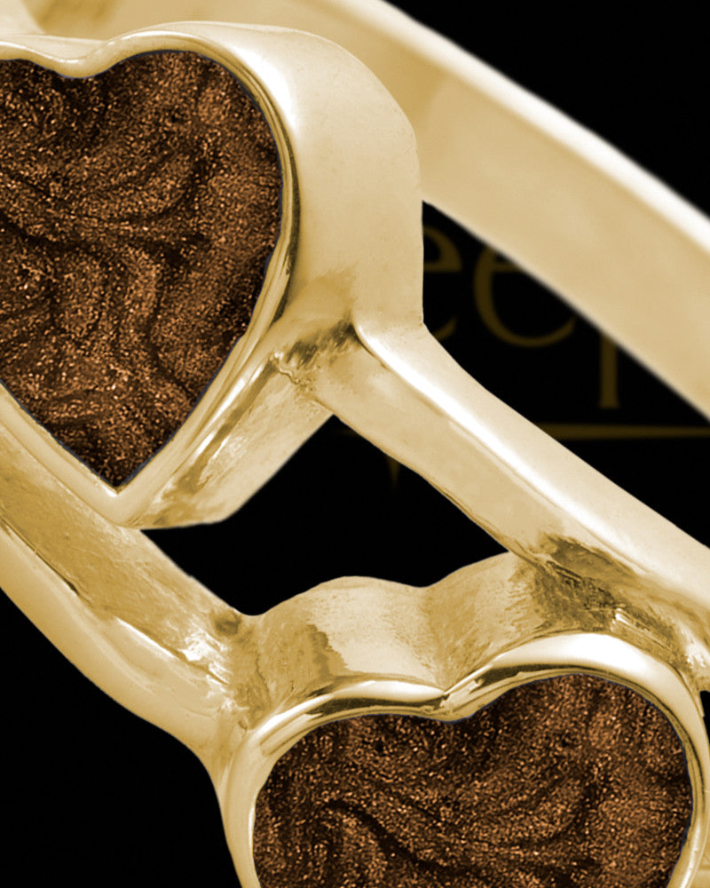 Solid 14K Gold Ladies Finchley with Coffee Ash Ring