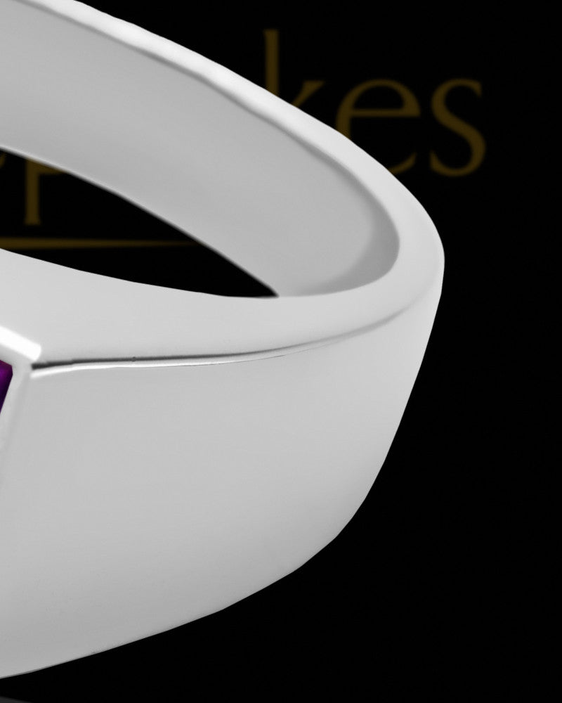 Men's Dumaine Garnet Pearl Opal Silver Ash Ring