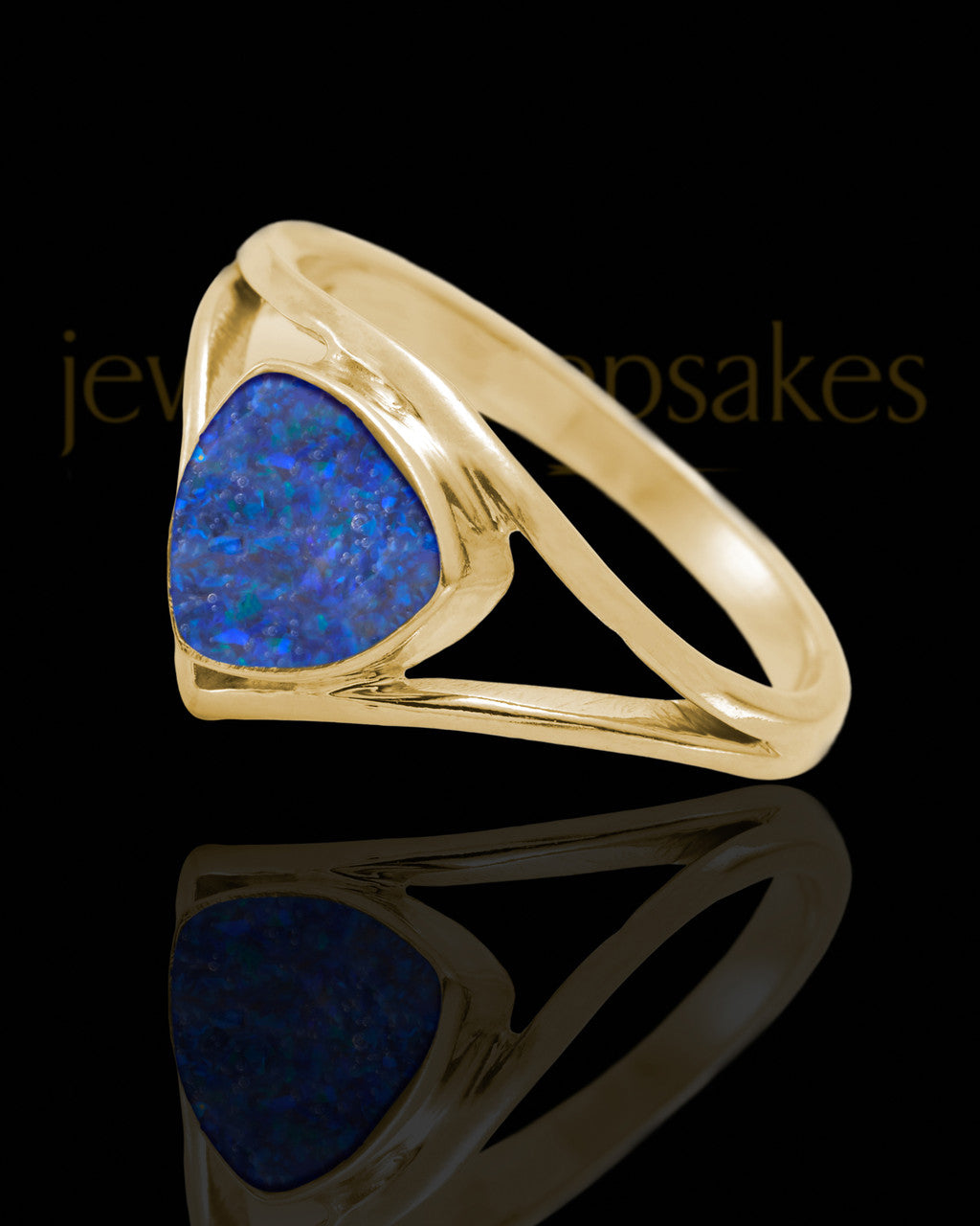 Solid 14K Gold Ladies Tennyson Ocean Tide Opal Ash Ring