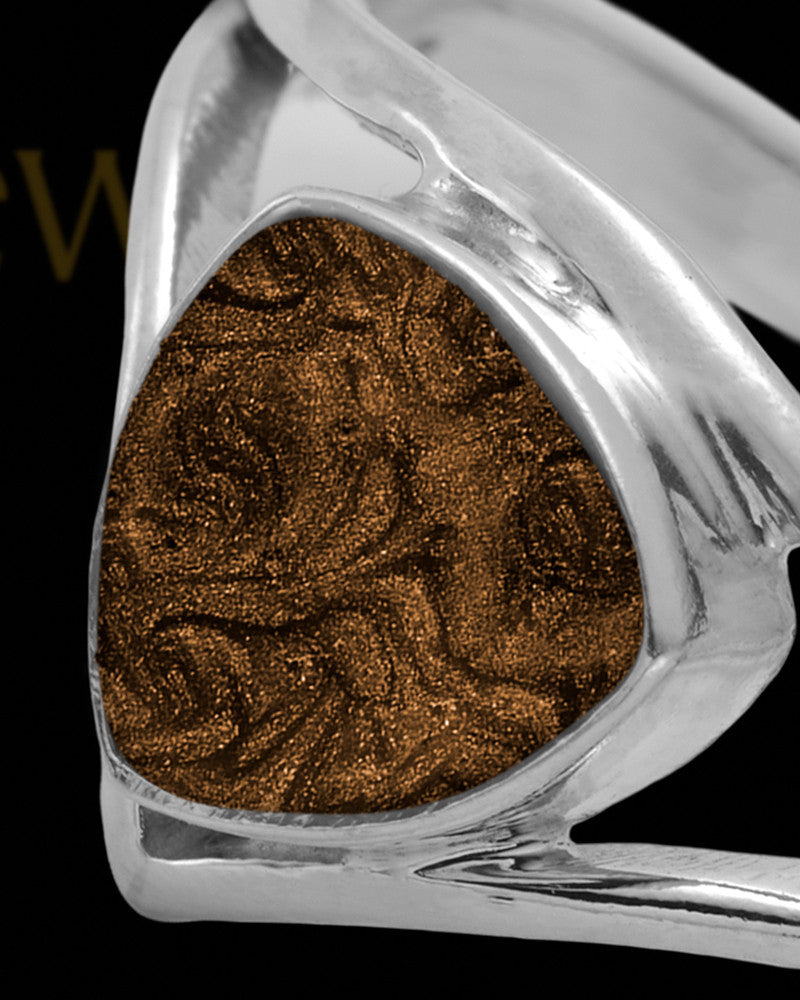 Ladies Tennyson with Coffee Silver Ash Ring
