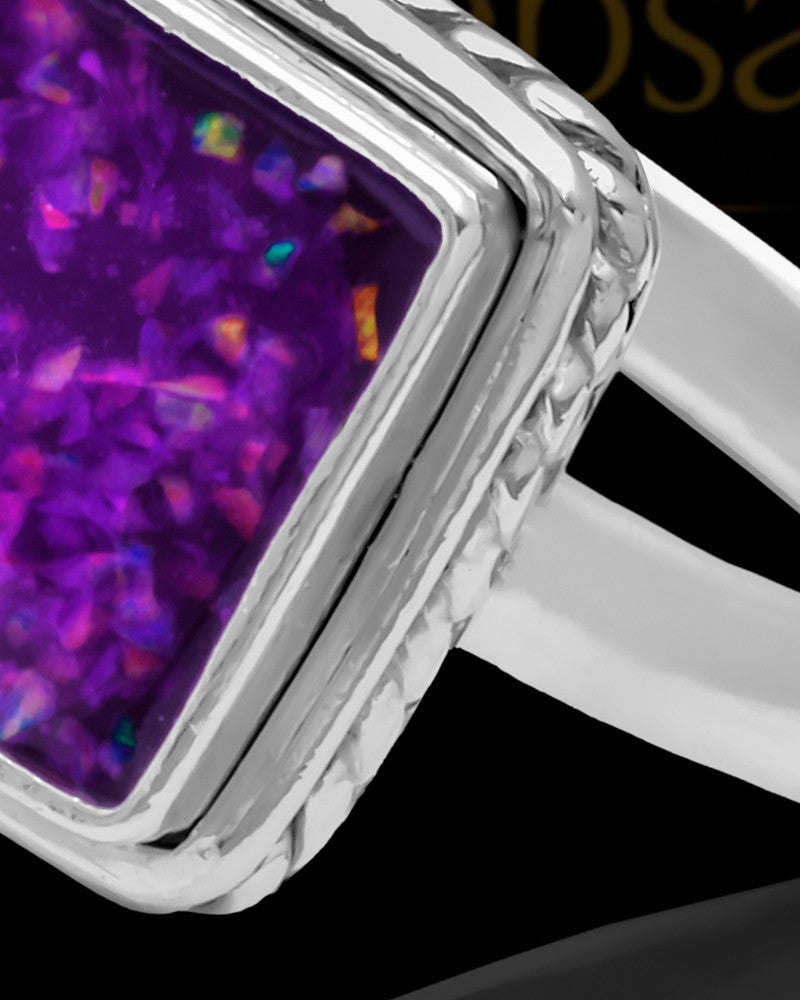 Ladies Calliope Orchid Pearl Opal Silver Ash Ring