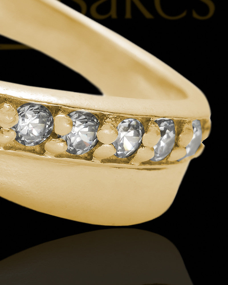 Solid 14K Gold Ladies Botinelli Crushed Linen Opal Ash Ring