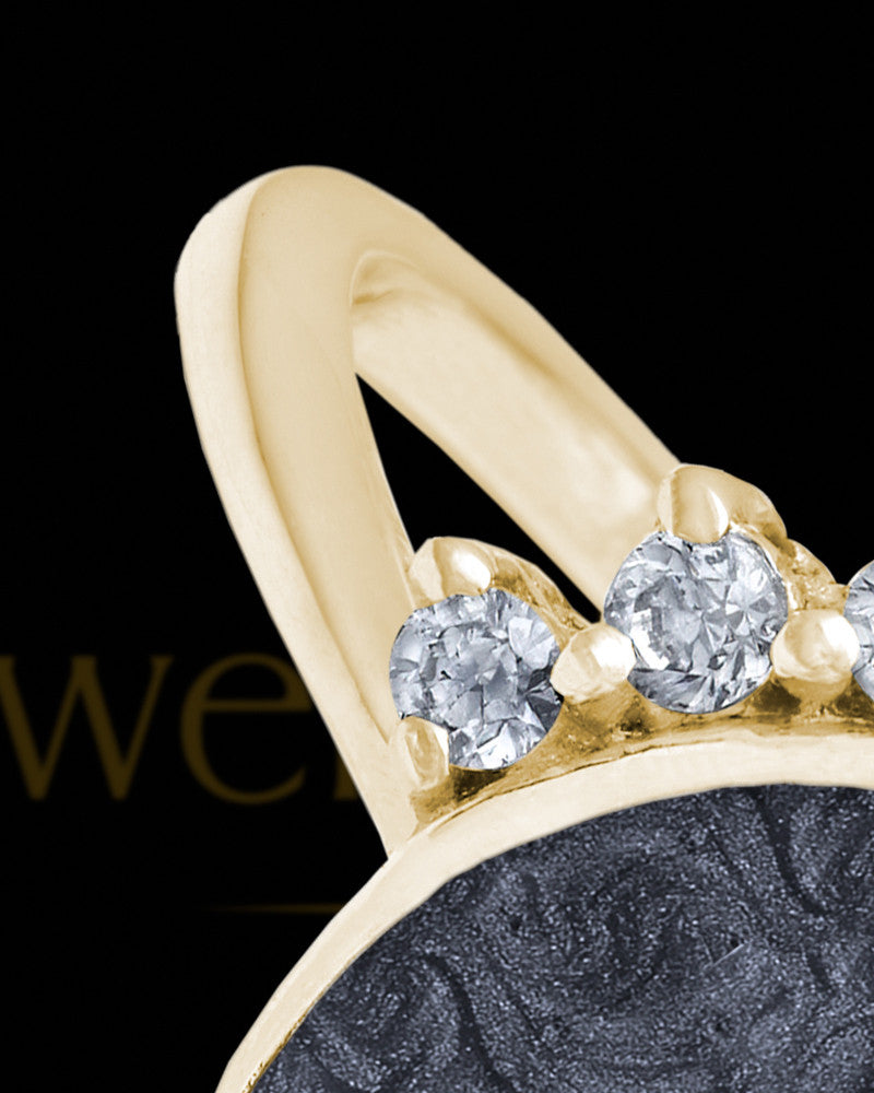 Solid 14K Gold Ladies Loyola with Graphite Ash Ring
