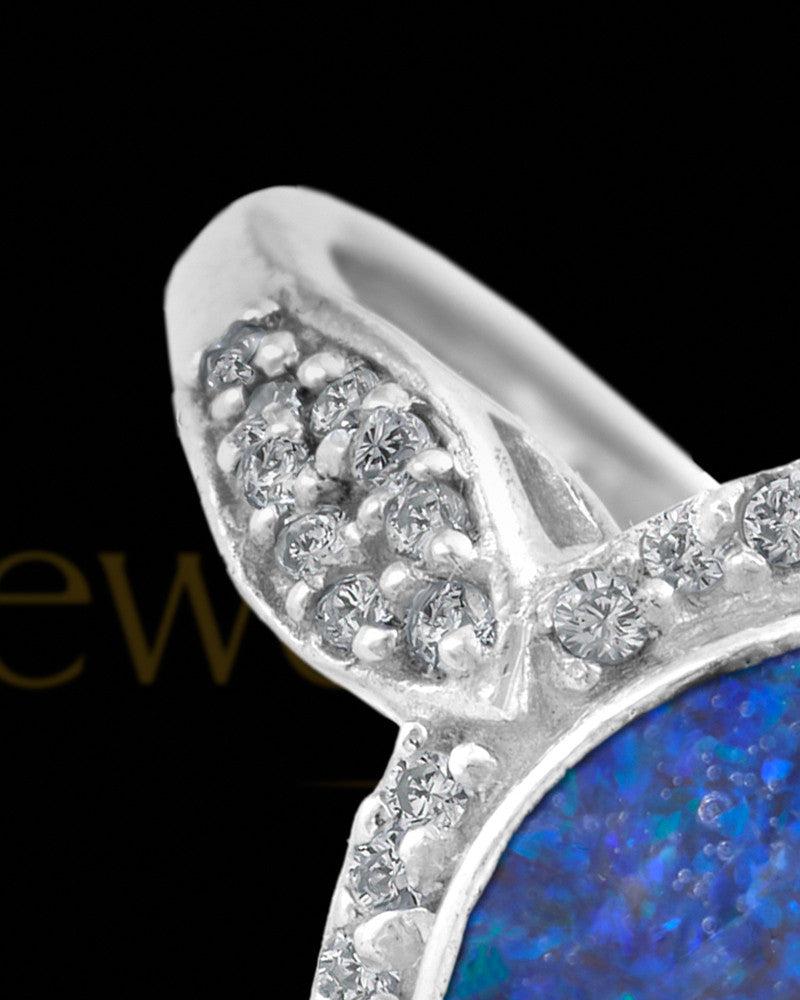 Ladies Prentiss Ocean Tide Opal Silver Ash Ring