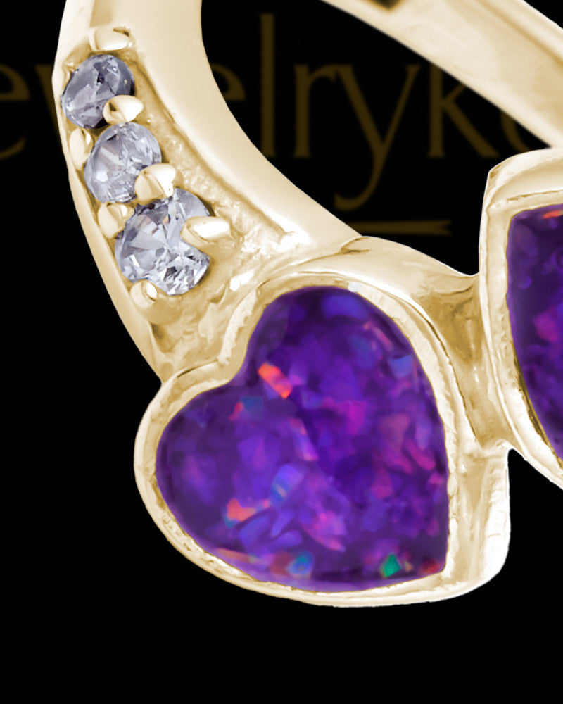 Solid 14K Gold Ladies Isadora Orchid Pearl Opal Ash Ring