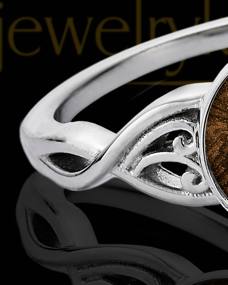 Ladies Abigail with Coffee Silver Ash Ring