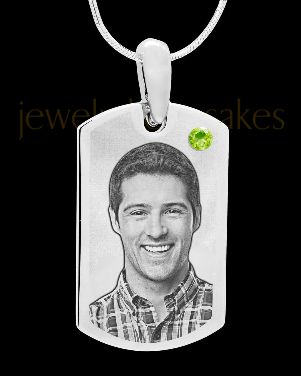 August Stainless Photo Small Dog Tag