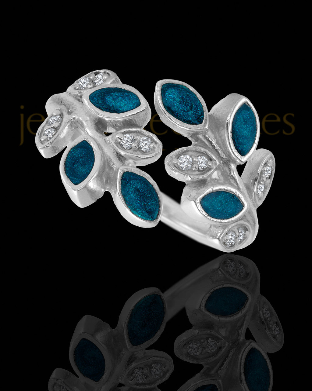 Ladies Felicity with Teal Silver Ash Ring