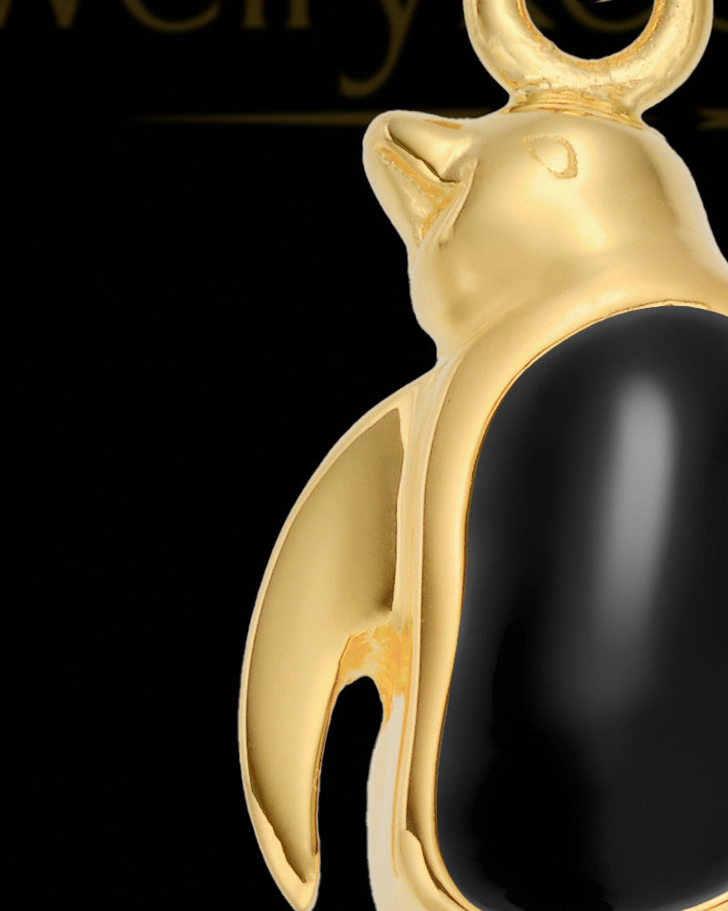 Gold Plated Prideful Penguin Cremation Necklace