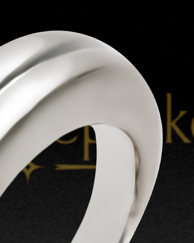 Ladies 14k White Gold Princess Ash Ring