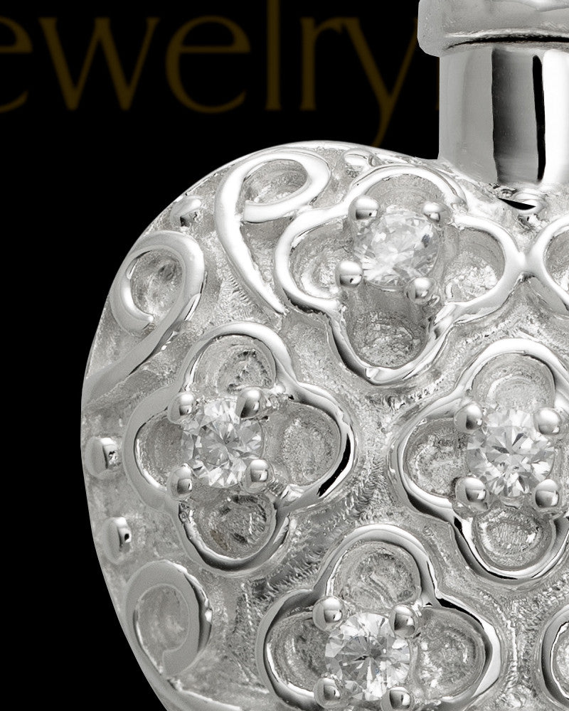 Necklace Urn 14K White Gold Twinkle Heart