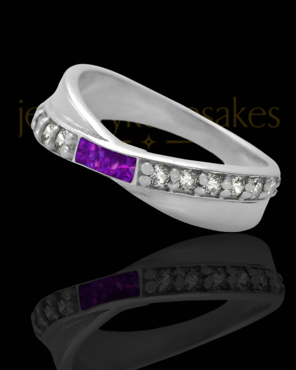 Ladies Botinelli Orchid Pearl Opal Silver Ash Ring