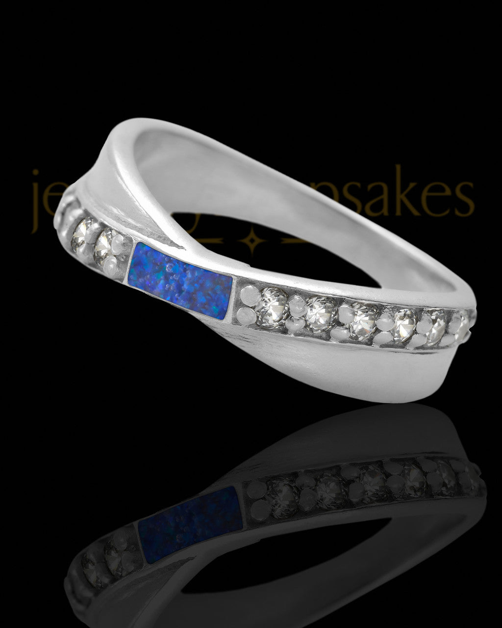 Ladies Botinelli Ocean Tide Opal Silver Ash Ring