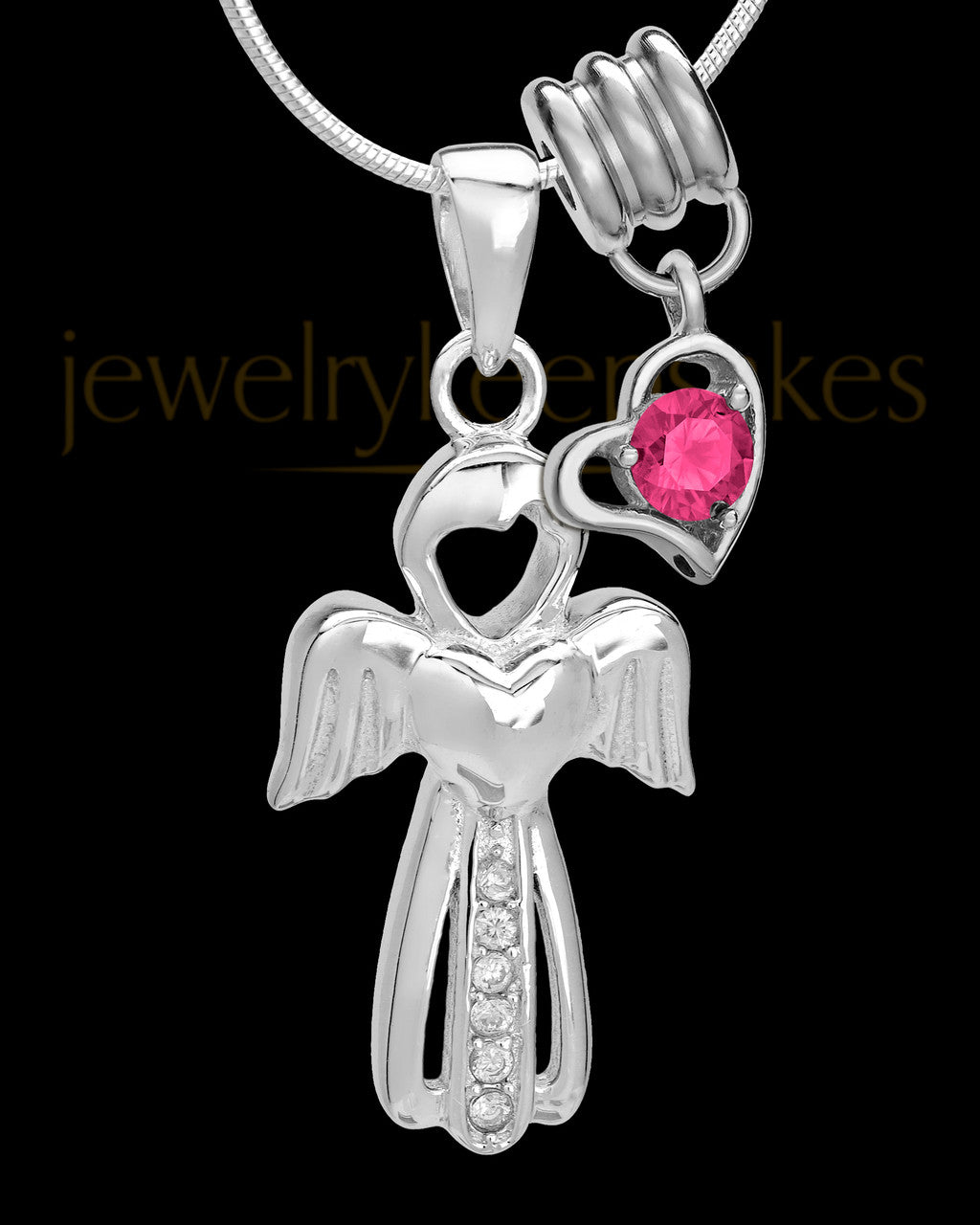 Sterling Silver October Heavenly Attendant Cremation Urn Pendant