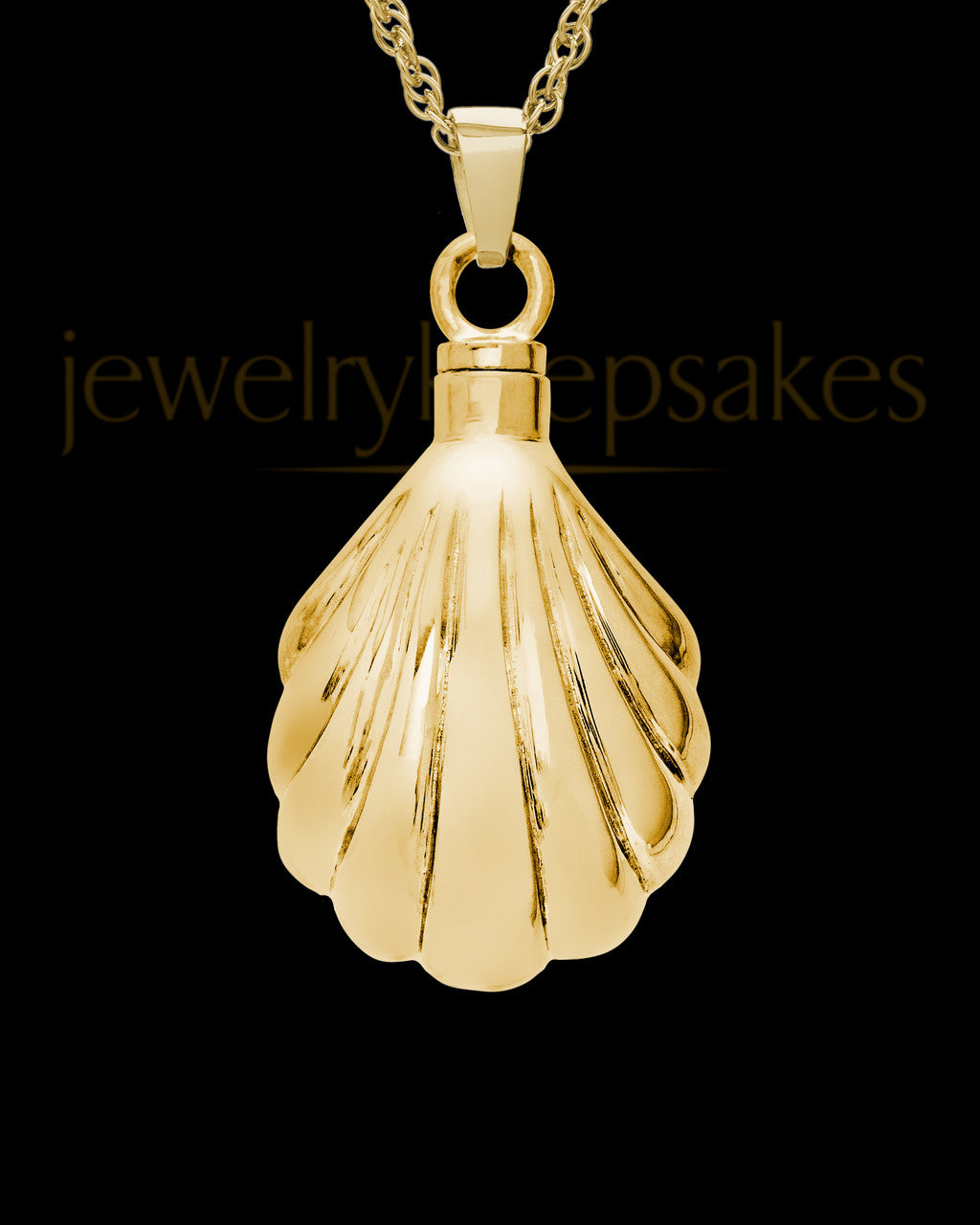 Ash Pendant 14K Gold Shells