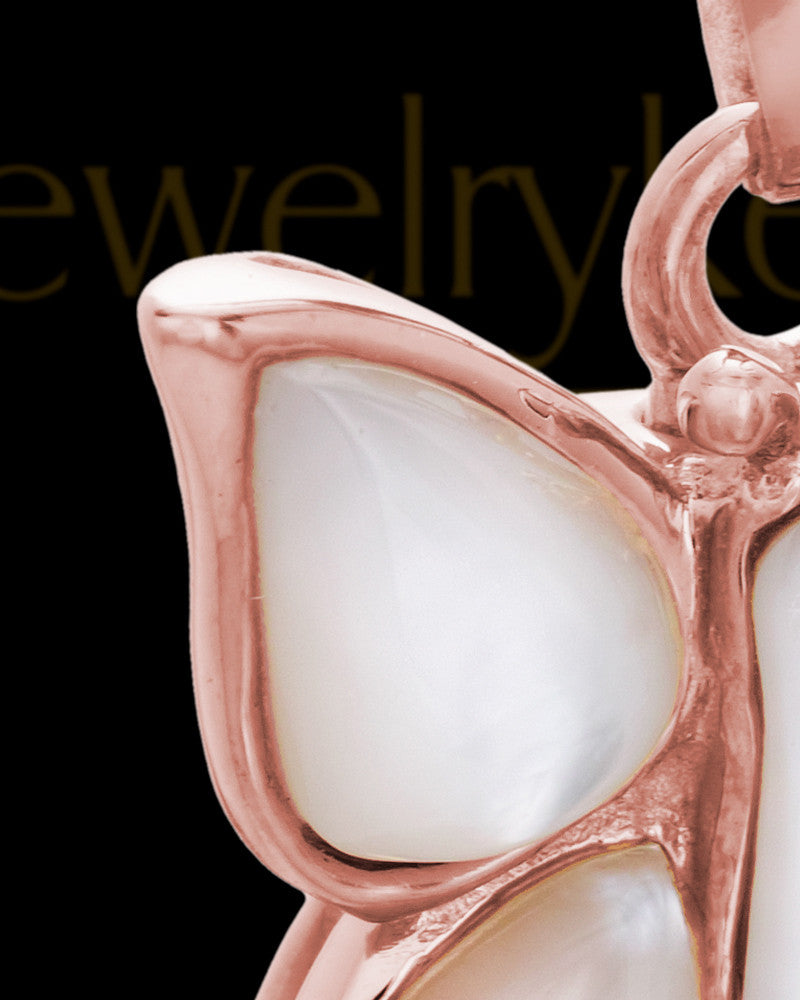 14K Rose Gold Dewy Butterfly Cremation Charm