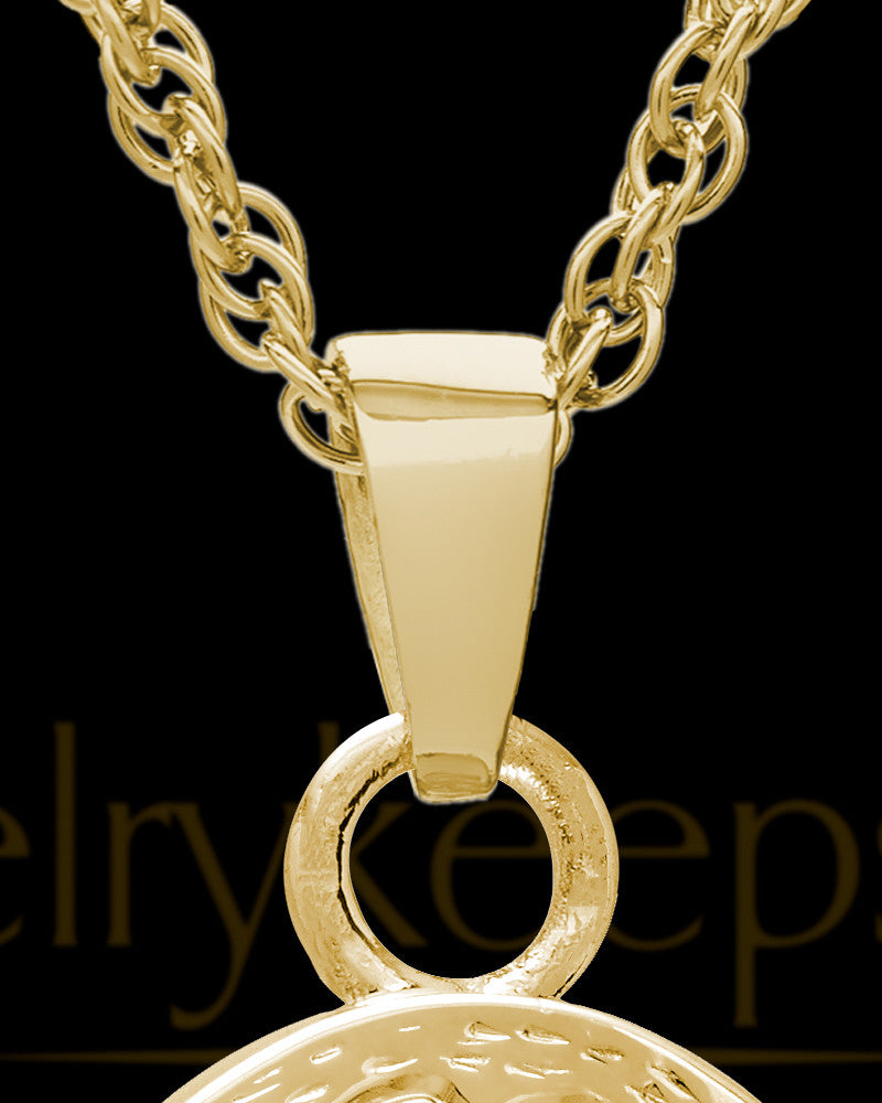 Cremation Ash Jewelry 14K Gold Plated Majesty Round Keepsake