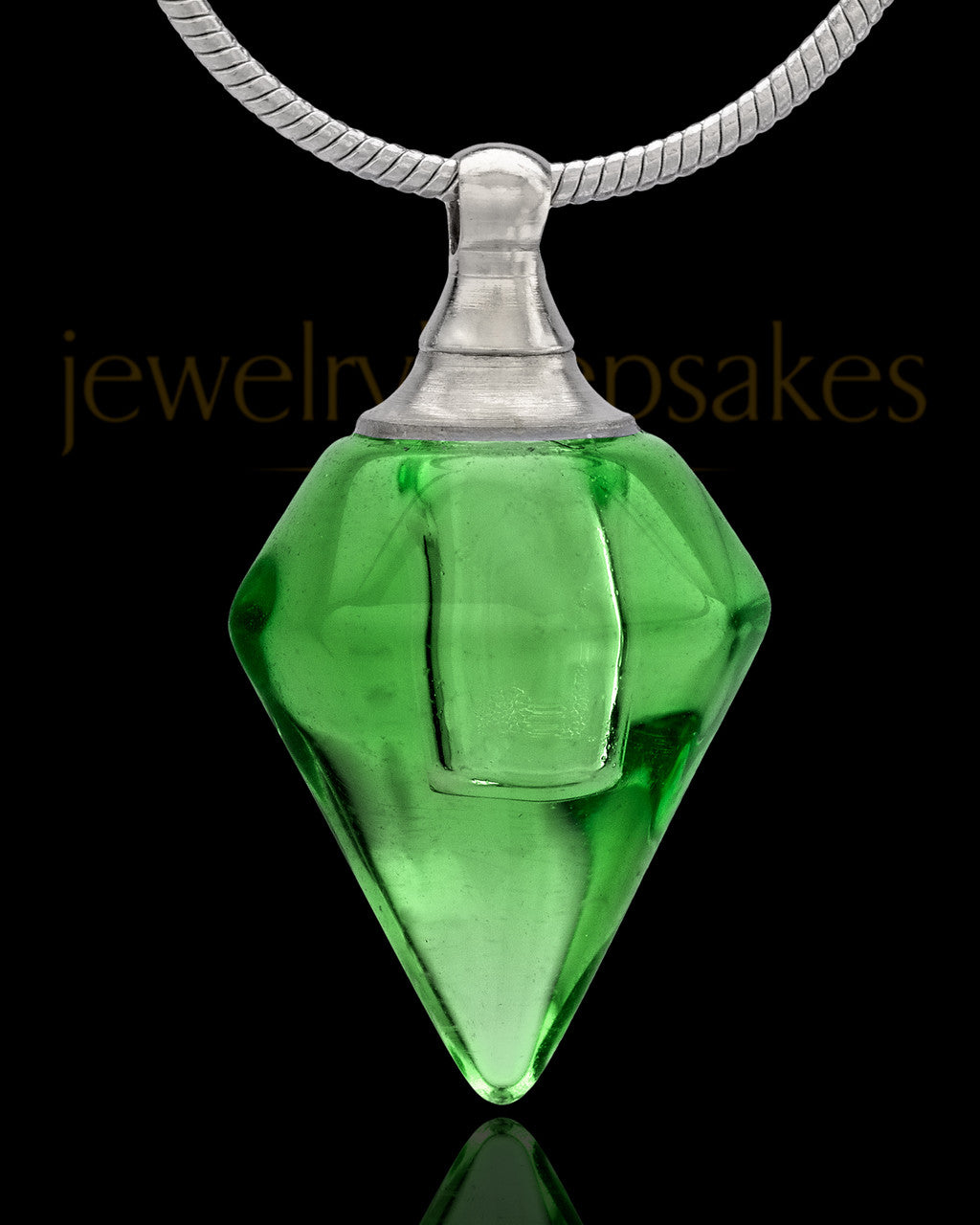 Urn Necklace Green Spinner Glass Locket
