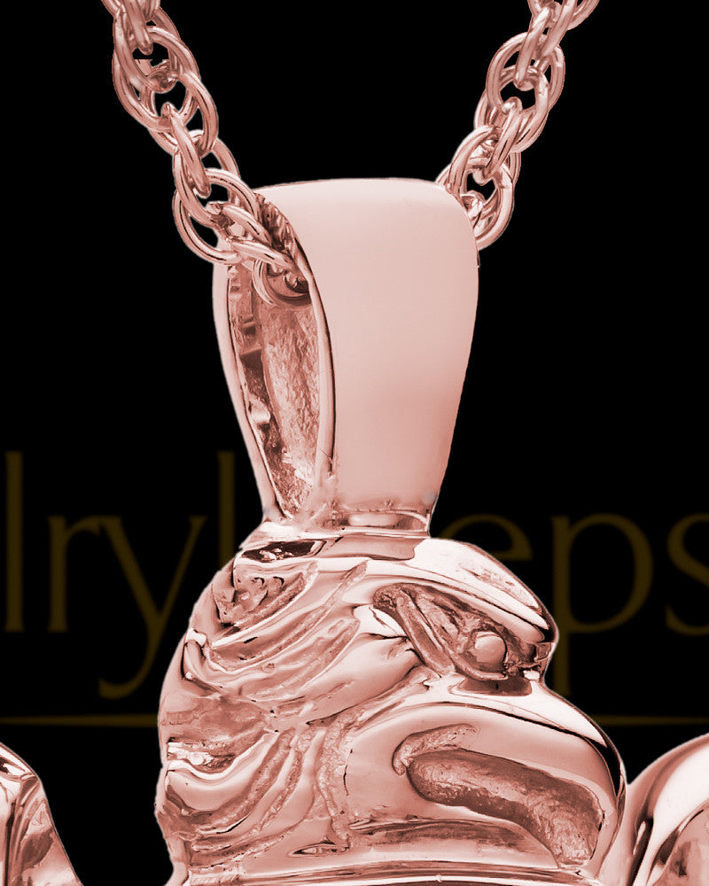 14K Rose Gold Cycle Heart Cremation Jewelry