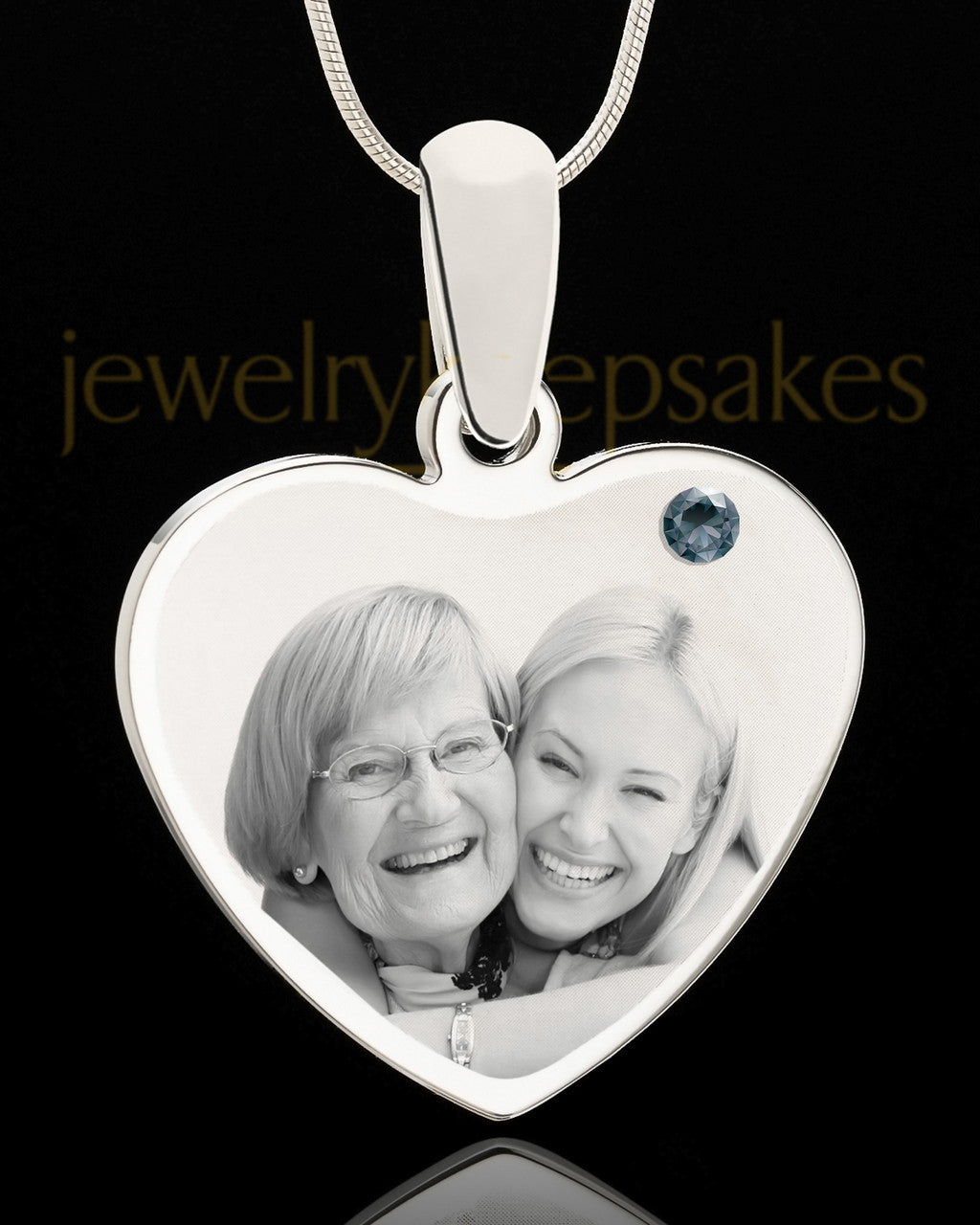 December Stainless Steel Memories Heart Photo Pendant