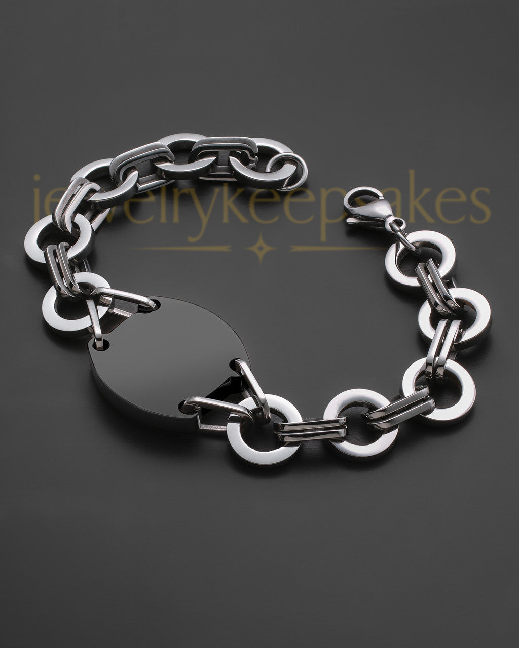 Black and Stainless Dedicated Bracelet