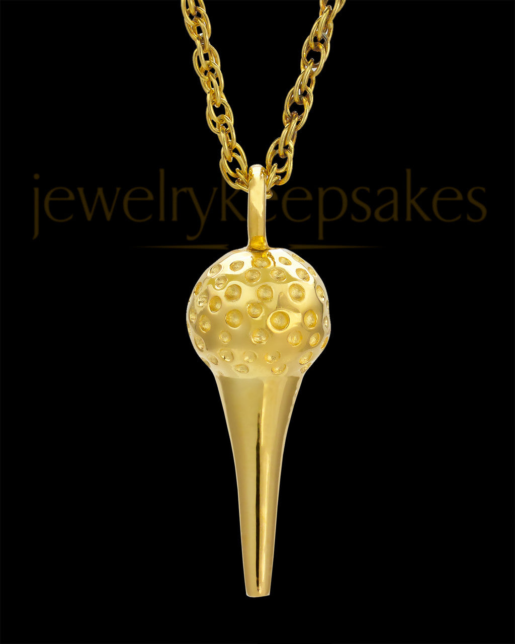 Golf Tee Cremation Locket in 14K Gold