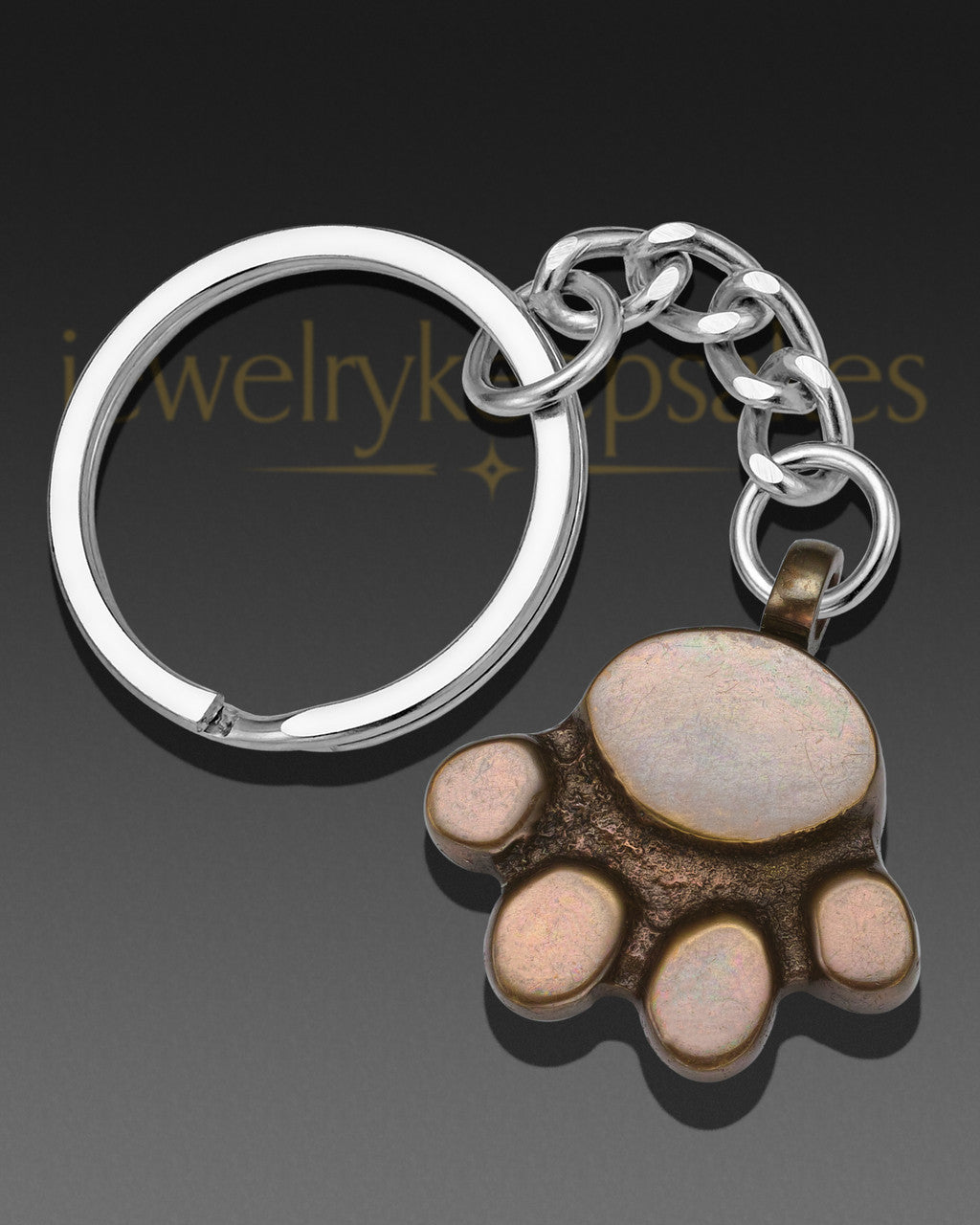 Petite Paw Brass Memorial Keychain