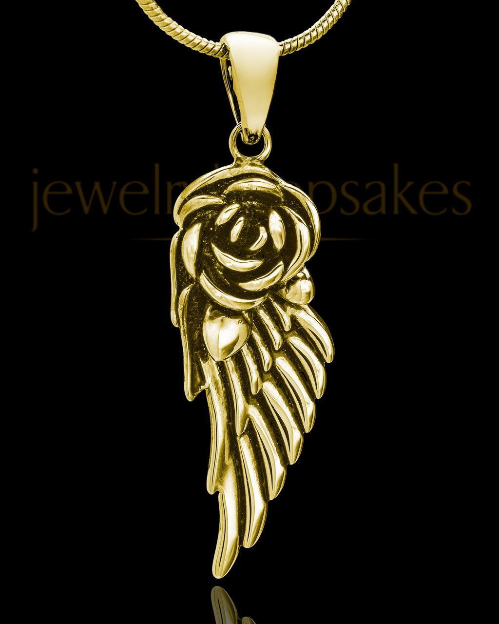Gold Plated Flowered Wing Keepsake Jewelry