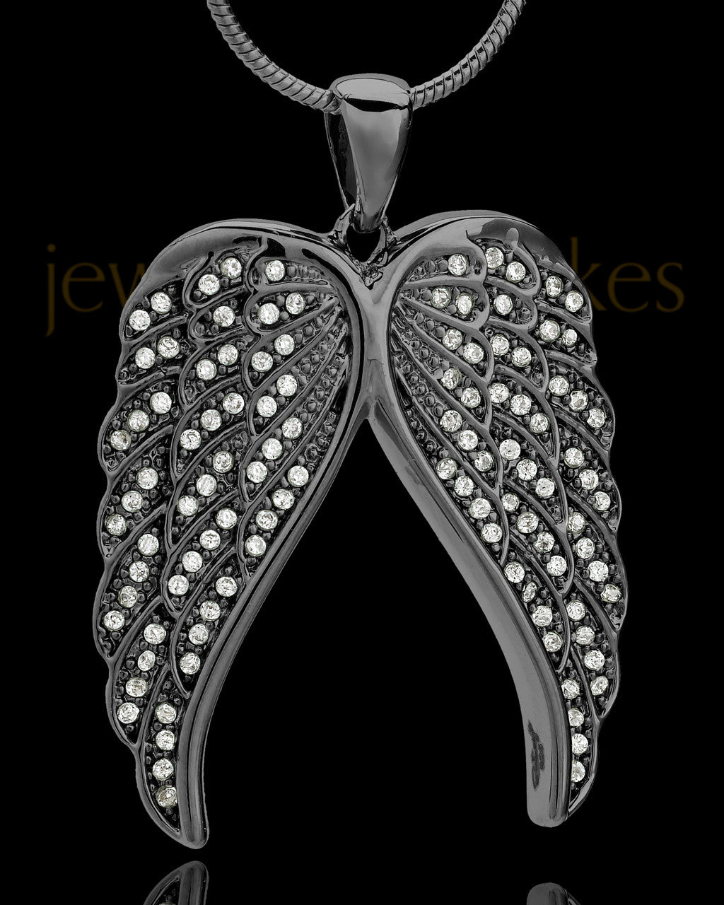 Black Plated Wings of Grace Keepsake Jewelry
