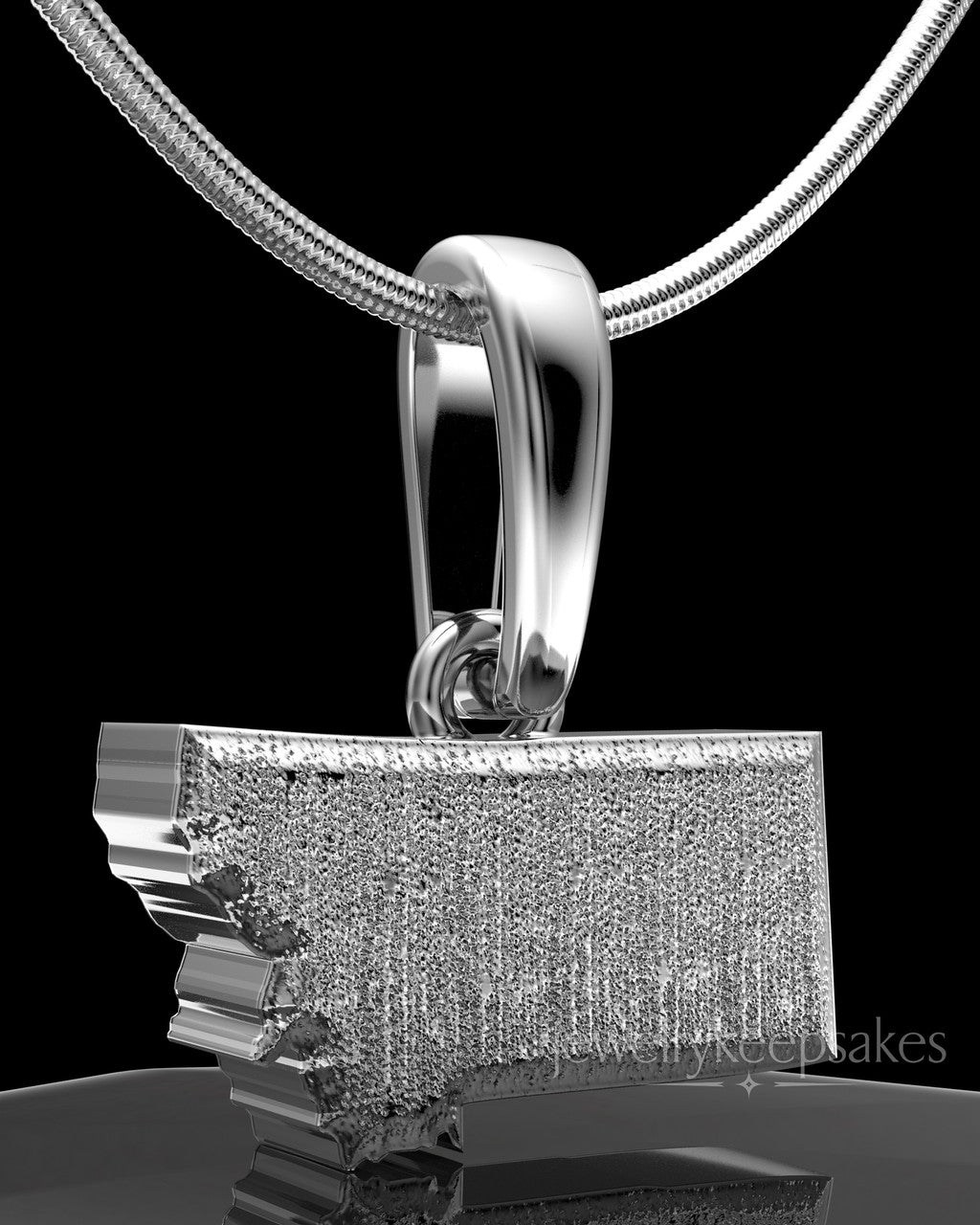 Solid 14k White Gold Permanently Sealed State Waterproof Keepsake Jewelry