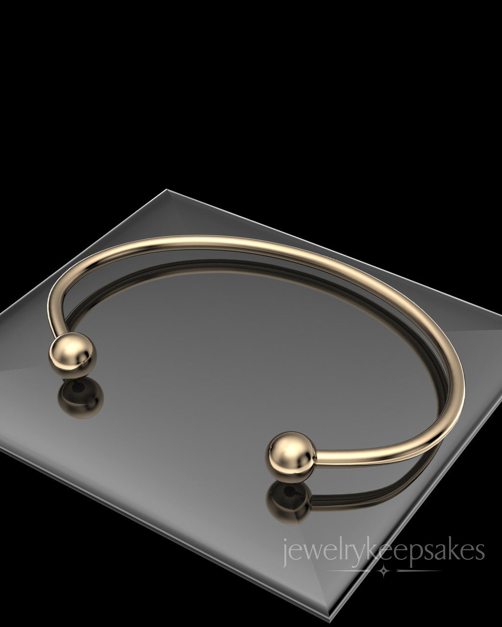 Solid 14k Gold Split Cape Permanently Sealed Waterproof Cremation Bracelet