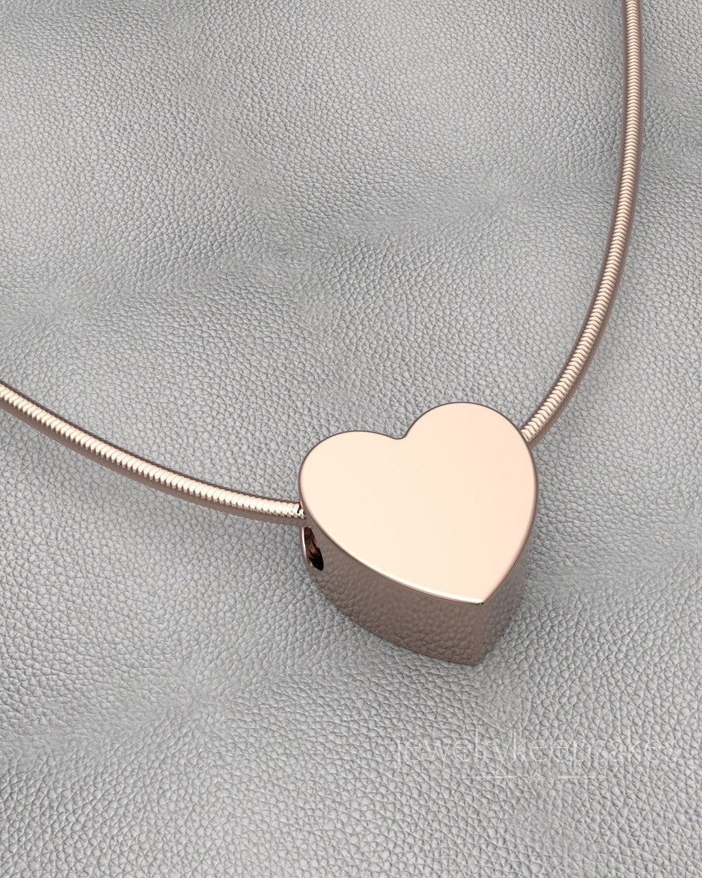 Rose Gold Plated Natural Heart Permanently Sealed Waterproof Keepsake Jewelry