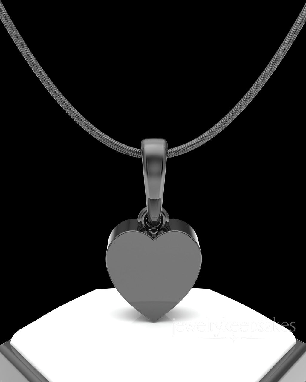 Black Plated Gentle Heart Permanently Sealed Waterproof Pendant