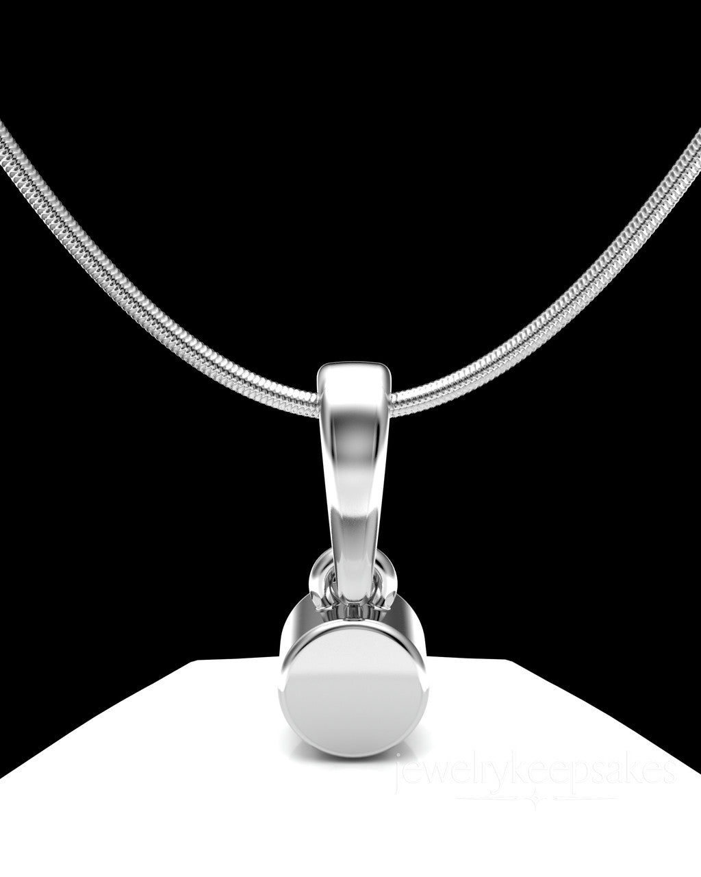 Sterling Silver Small Round  Permanently Sealed Waterproof Cremation Pendant