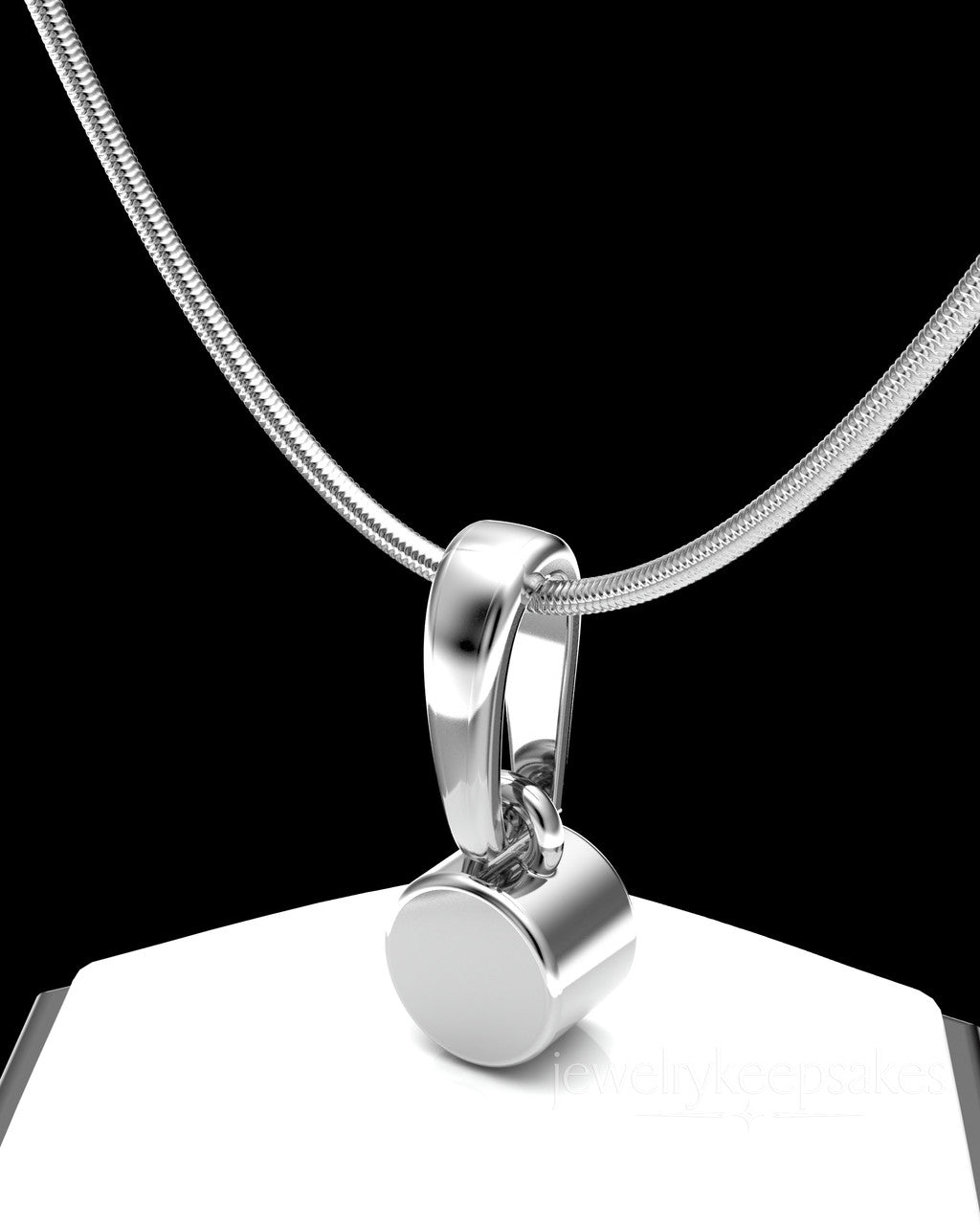 Sterling Silver Small Round  Permanently Sealed Waterproof Cremation Pendant