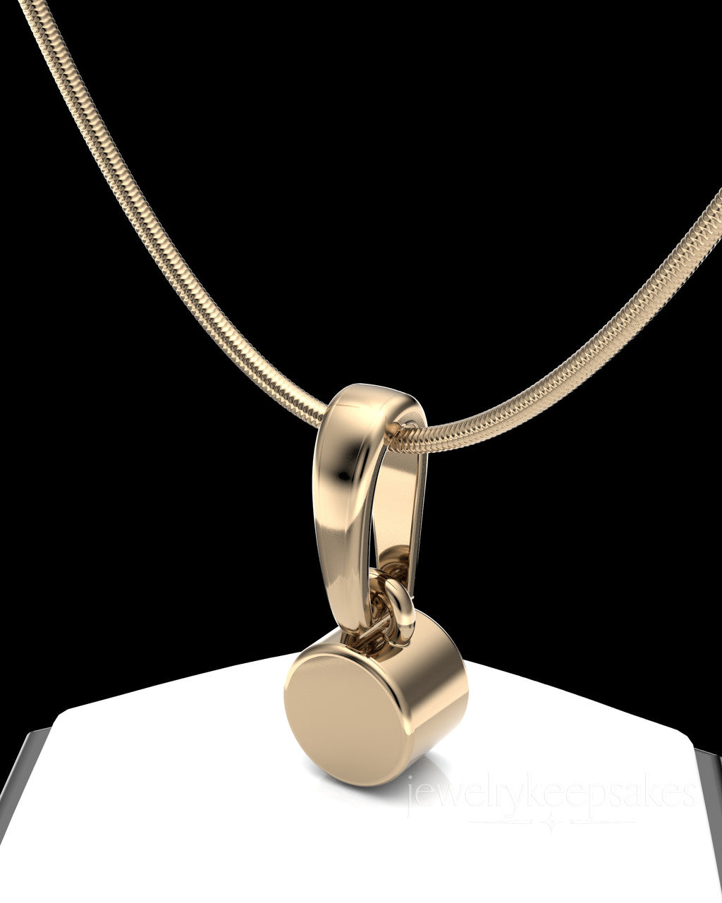 Solid 14K Gold Small Round Permanently Sealed Waterproof Cremation Pendant