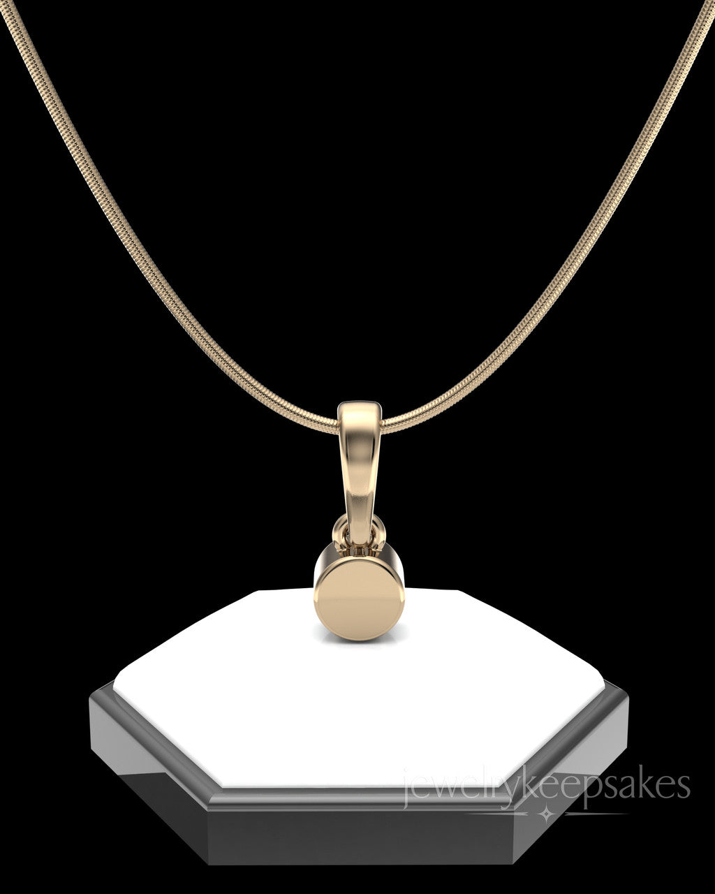 Solid 14K Gold Small Round Permanently Sealed Waterproof Cremation Pendant