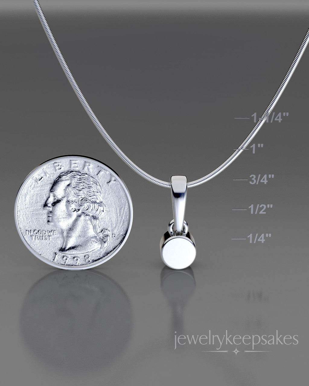Sterling Silver Small Round  Permanently Sealed Waterproof Cremation Pendant