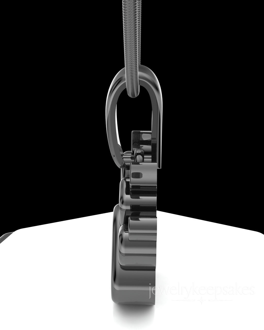 Black Plated Paw Permanently Sealed Waterproof Cremation Pendant