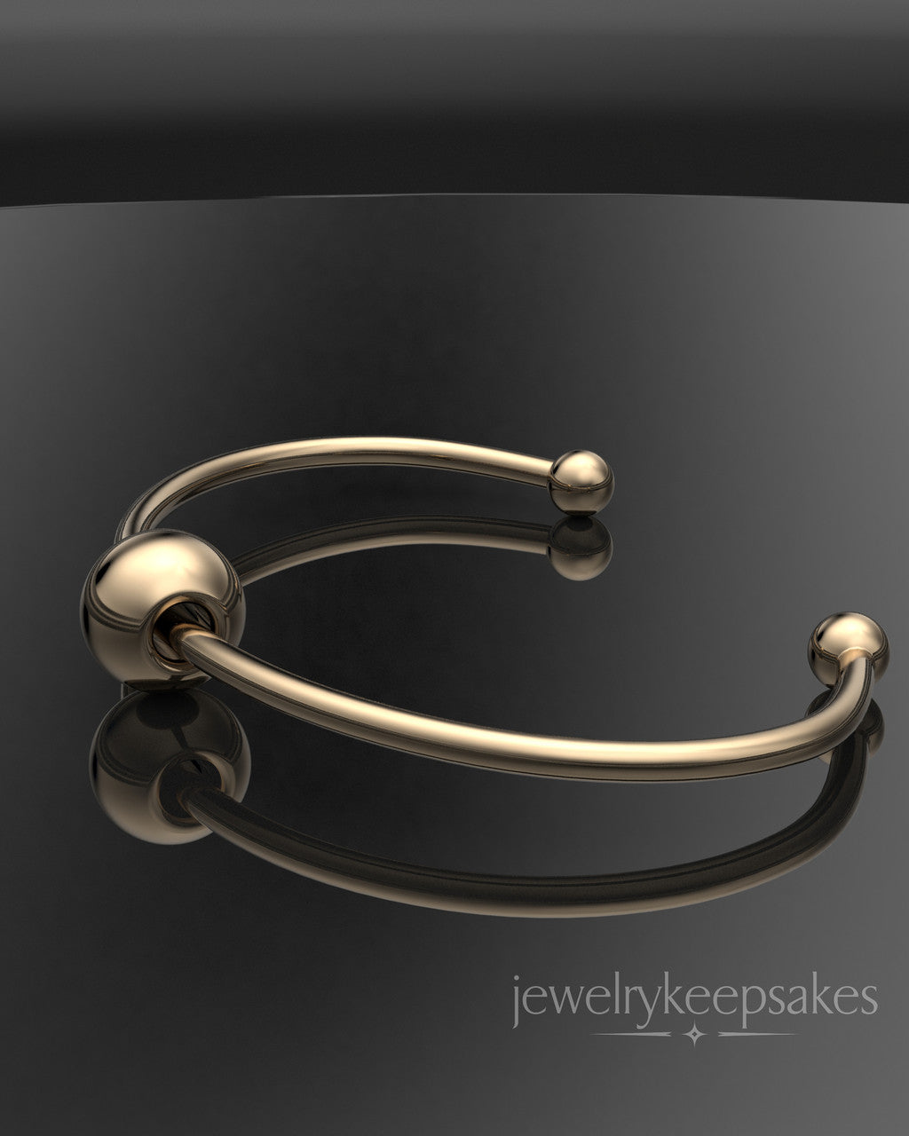Solid 14k Gold Sliding Cape Permanently Sealed Waterproof Cremation Bracelet