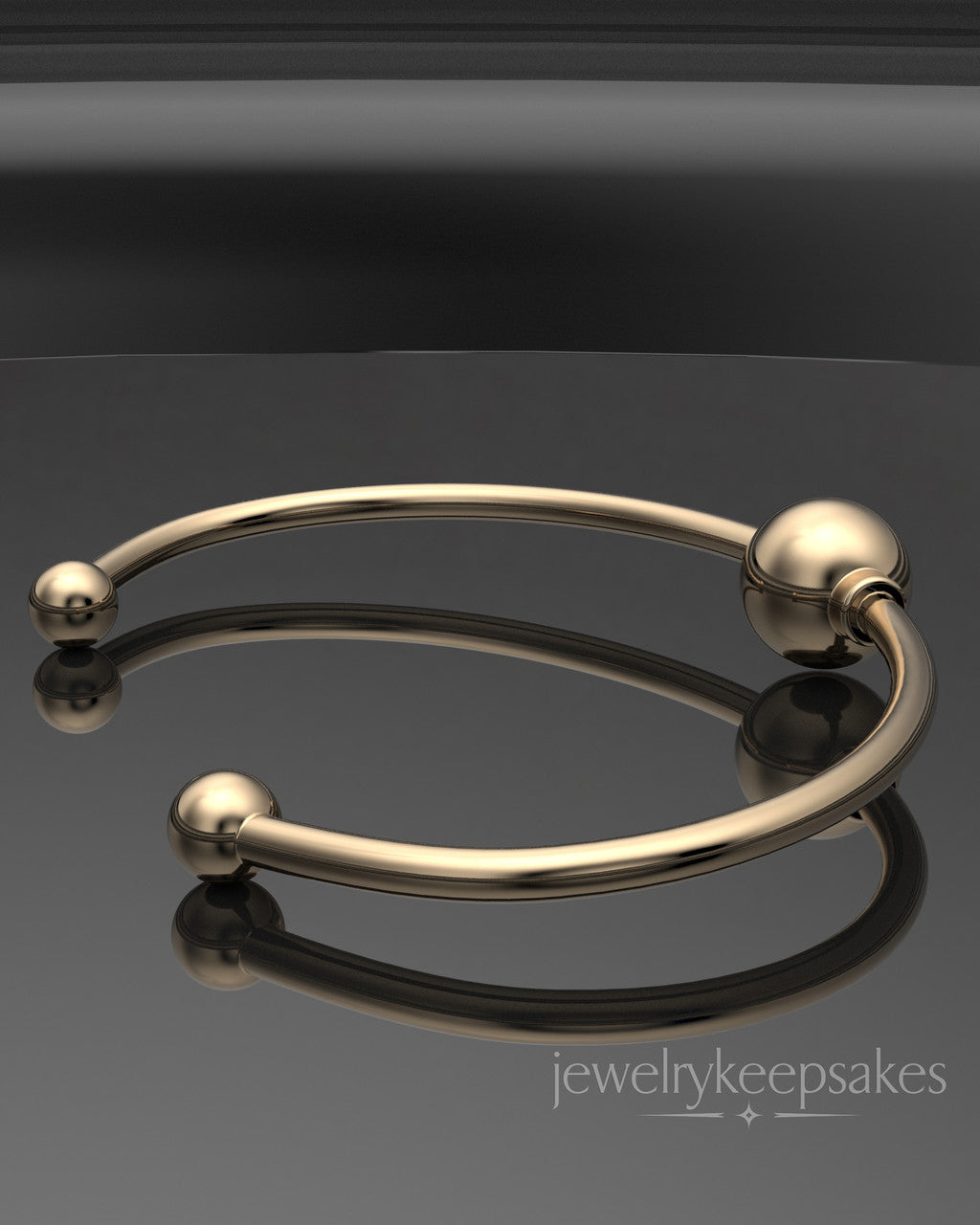 Solid 14K Yellow Gold Permanently Sealed Waterproof Fixed Cape Bracelet