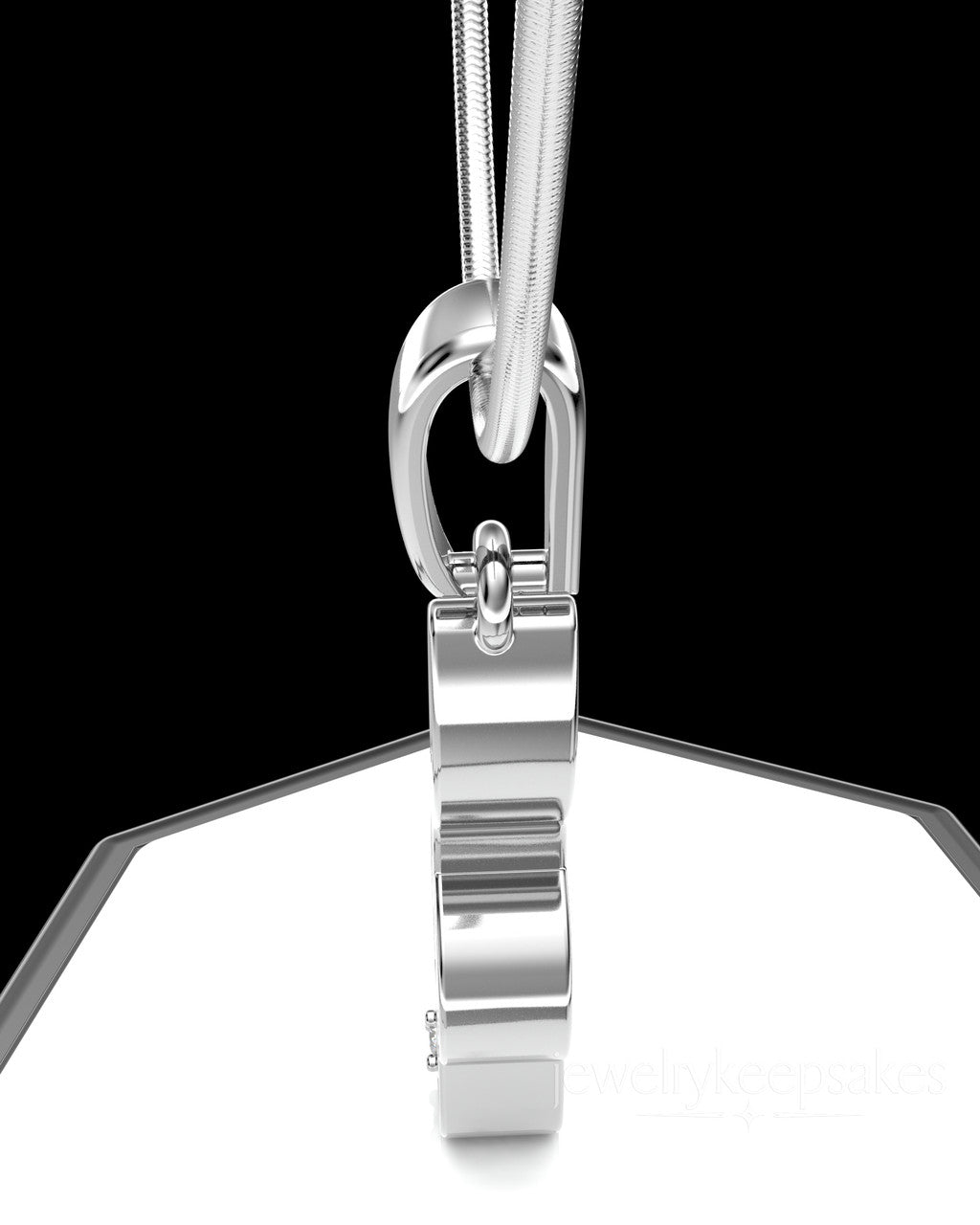 Solid 14k White Gold Musical Note Permanently Sealed Waterproof Cremation Pendant