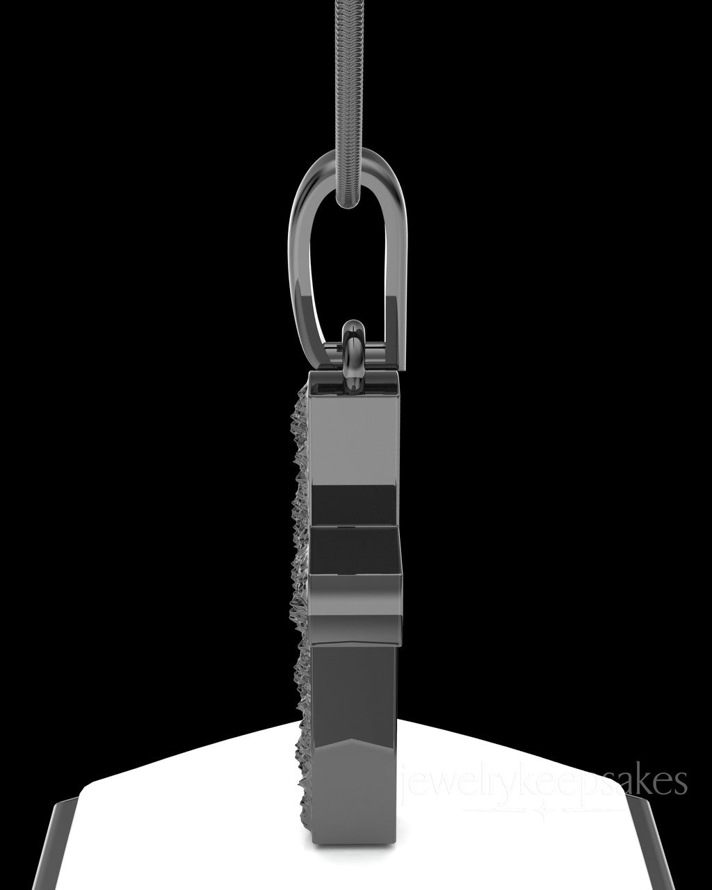 Black Plated Textured Cross Permanently Sealed Waterproof Cremation Pendant