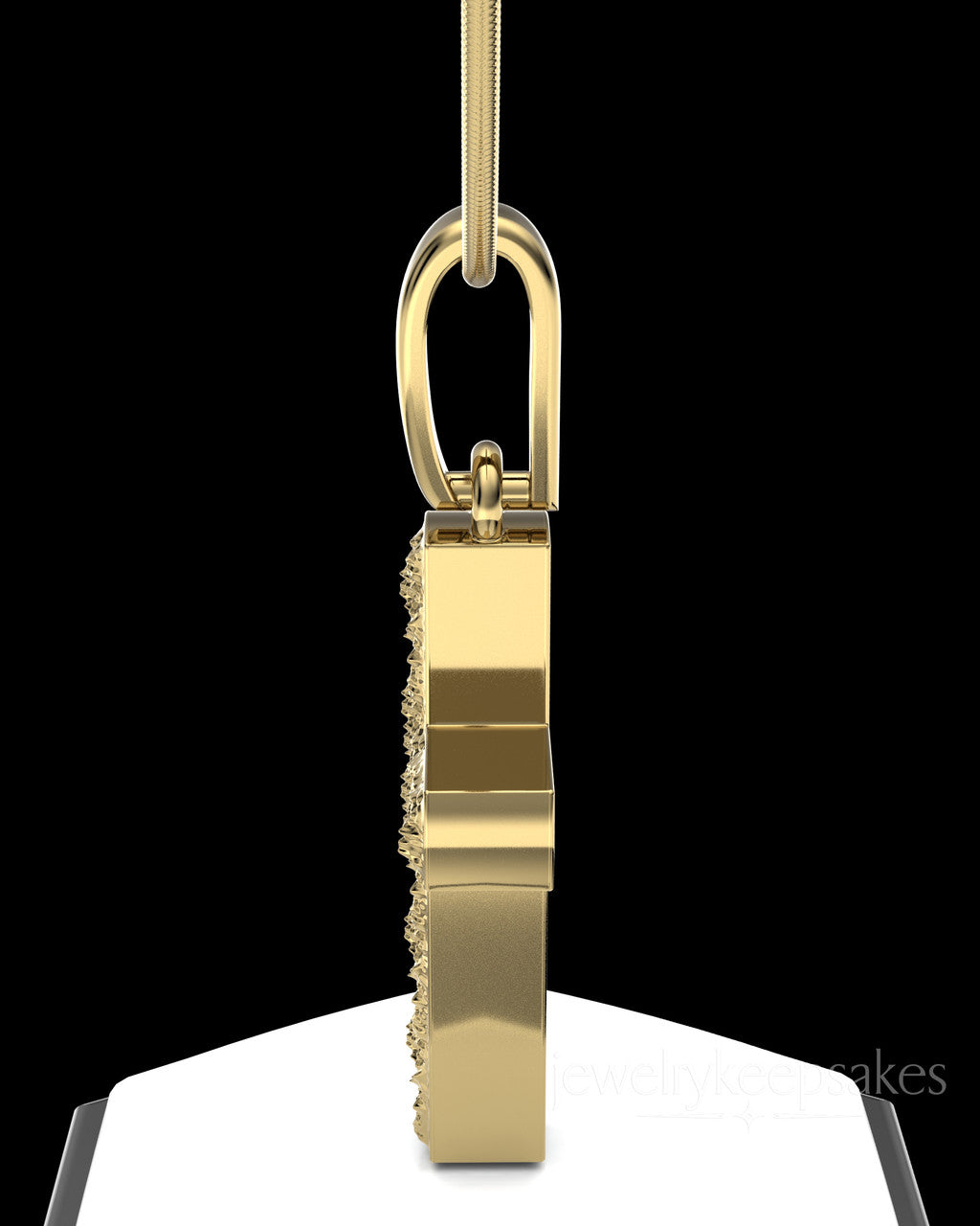 Gold Plated Textured Cross Permanently Sealed Waterproof Cremation Pendant